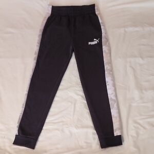 Puma Kids Black and Gray Joggers. Medium 10-12